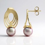 Orecchini in argento con Perla Ming Porpora (TPC)