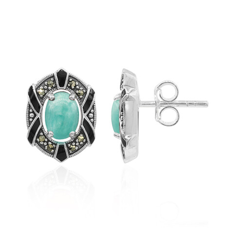 Amazonit-Silberohrringe