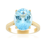 Anillo en plata con Topacio azul cielo