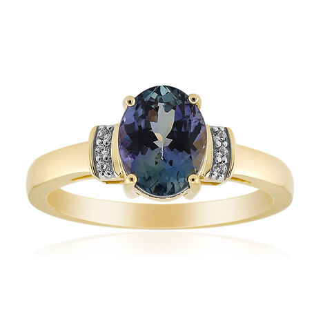 Gouden ring met een Onverhitte Tanzaniet