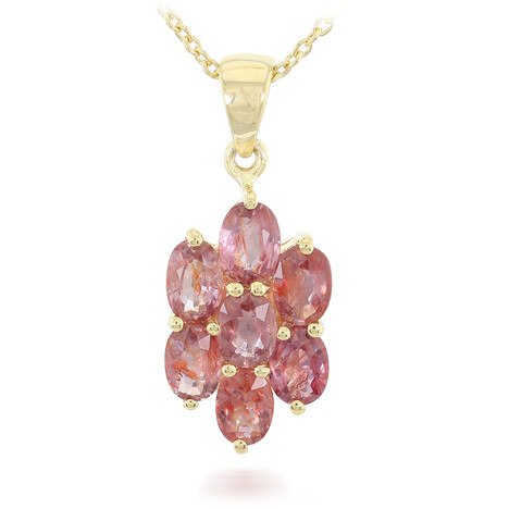 Nicht erhitzter Padparadscha-Saphir-Goldhalskette (AMAYANI)