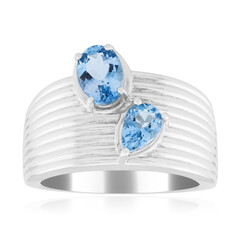 Zilveren ring met een Mozambiqe aquamarijn (Pallanova)