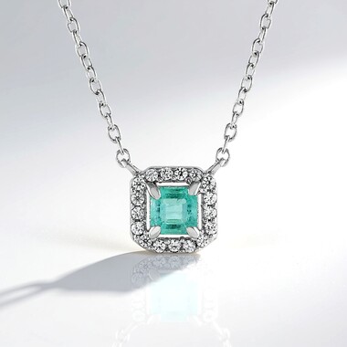 Colombian Emerald Silver Necklace