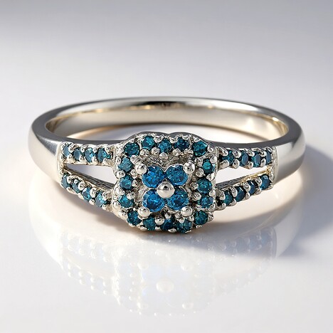 Anello placcato in platino con Diamante Fancy