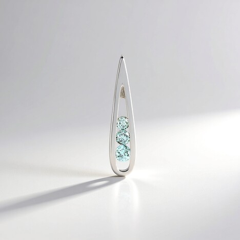 Ciondolo in argento con Diamante Blu Cielo I2