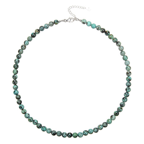 Zilveren halsketting met chrysokollen