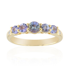 Anillo en oro con Tanzanita sin calentar