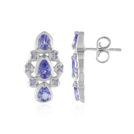 Zilveren oorbellen met tanzanieten