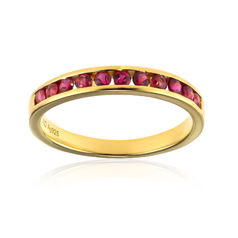 Bague en argent et Spinelle rouge de Birmanie
