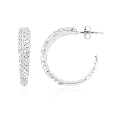 Zilveren oorbellen met zirkonen