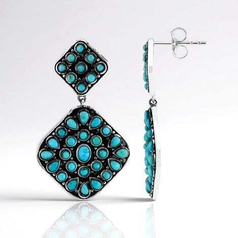 Orecchini in argento con Turchese Kingman Mohave Blu (Jones Lee)