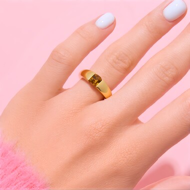 Gelber Kings Plains-Zirkon-Goldring