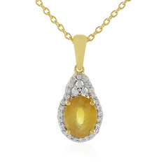 Gelber Madagaskar-Saphir-Silberhalskette