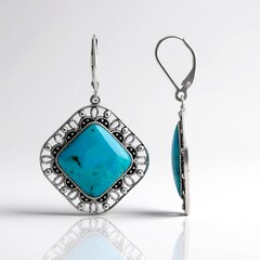 Orecchini in argento con Turchese Kingman Mohave Blu (Jones Lee)
