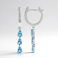 Orecchini in argento con Acquamarina Santa Maria