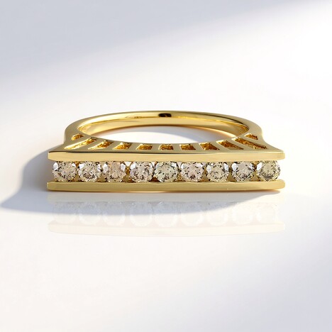 Anello in oro con Diamante Champagne I2 (de Melo Gold)
