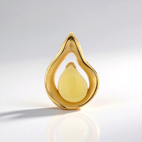 Ciondolo in argento con Ambra Milky Baltica (dagen)