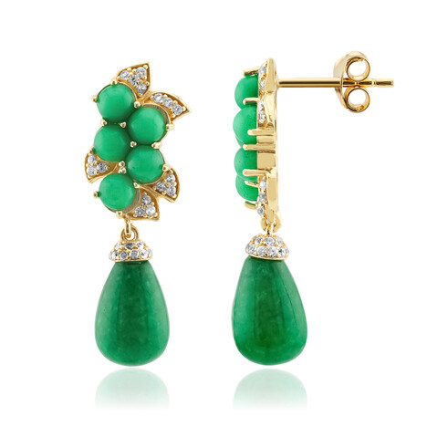 Boucles d'oreilles en argent et Jade vert