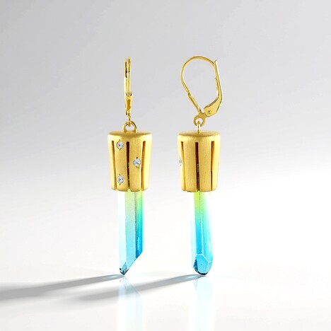Orecchini in argento con Quarzo Bicolore (MONOSONO COLLECTION)