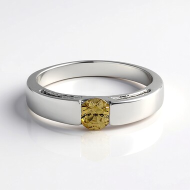 Anillo en plata con Zircón amarillo