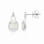 9K Brazilian White Opal Gold Earrings