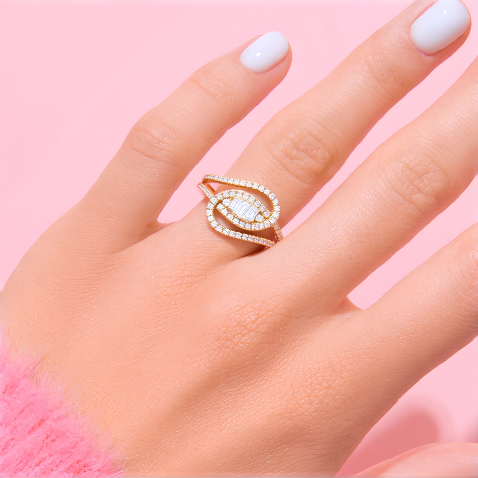 Gouden ring met SI1 (H) Diamanten