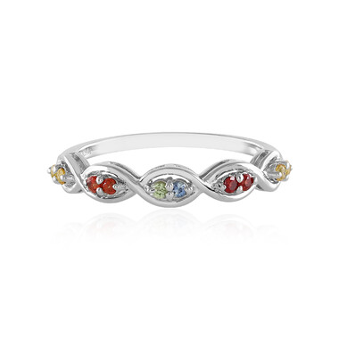 Anello in argento con Zaffiro Fancy