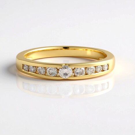 Anello in argento con Diamante Champagne I2 (de Melo)