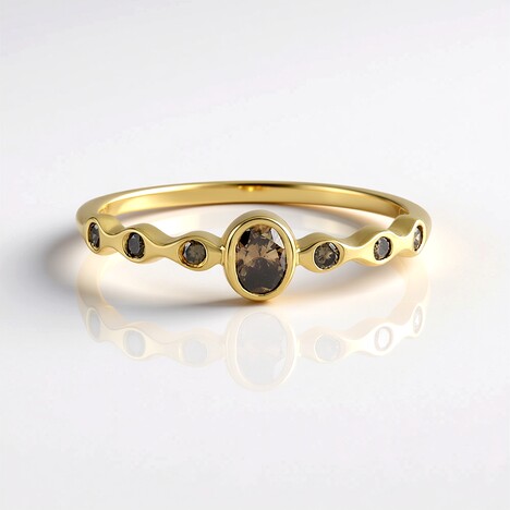 Anello in argento con Diamante Champagne I2 (de Melo Essence)
