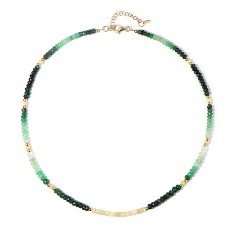 Brasilianischer Smaragd-Silberhalskette