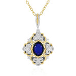 Zilveren halsketting met een kobaltblauwe spinel (Gems en Vogue)