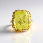 Anello in argento con Quarzo Ouro Verde (Gems en Vogue)