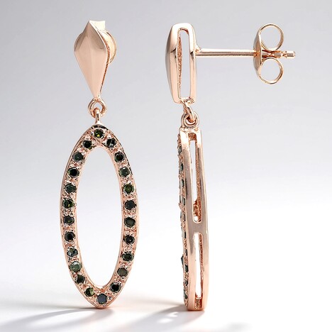 Orecchini placcati in oro con Diamante Fancy