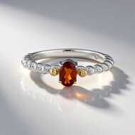 Zilveren ring met een Madeira citrien (Granulieren)