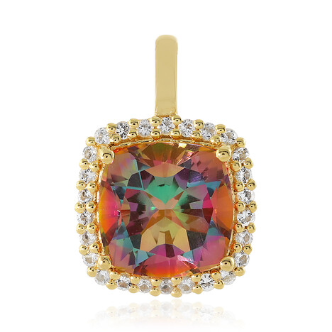 Polarlicht-Quarz-Silberanhänger