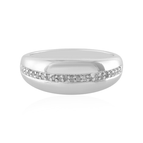 I4 (J) Diamond Silver Ring