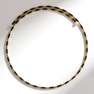 Stalen halsband met Gouden Hematieten (Riya)