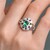 Anello in argento con Tormalina Verde di Benedito