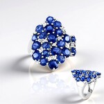 Anello in argento con Cianite del Nepal