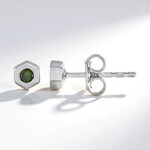 Orecchini in argento con Diamante Verde I2