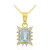Collier en argent et Topaze bleu ciel