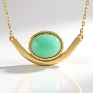 Chrysopras-Silbercollier (KM by Juwelo)