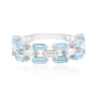 Anello in argento con Topazio Blu Svizzero