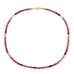 Zilveren halsketting met roze toermalijnen (Adela Silber)