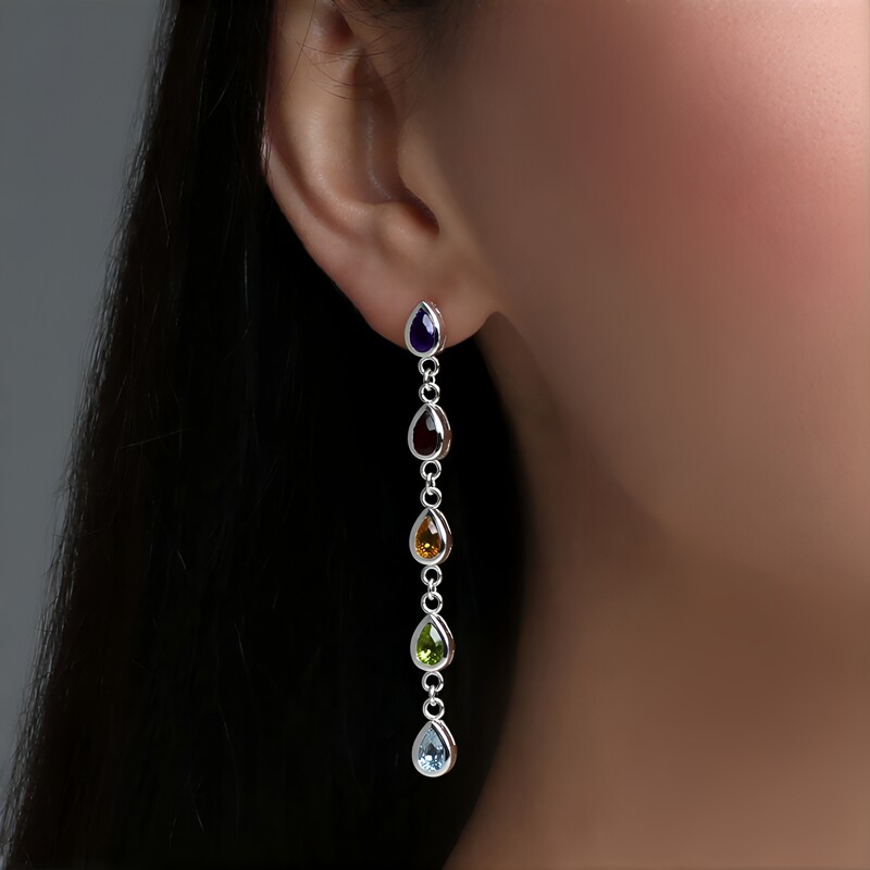 Pendientes en plata con Amatista de Zambia