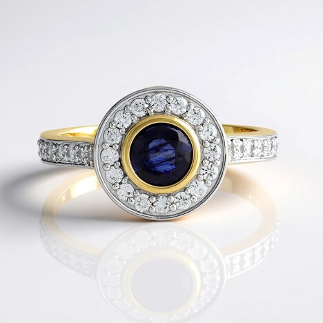 Anello in argento con Zaffiro Blu del Madagascar