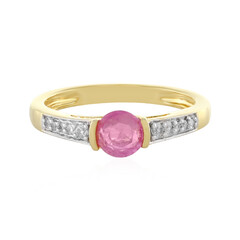 Bague en argent et Saphir rose de Madagascar