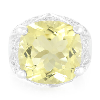 Bague en argent et Citrine jaune citron