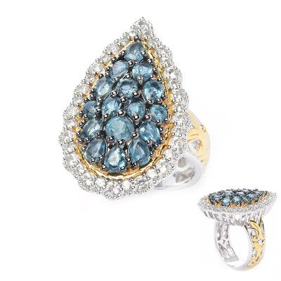 Zilveren ring met Petrol Kyanieten (Gems en Vogue)