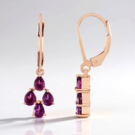 Magenta Garnet Silver Earrings